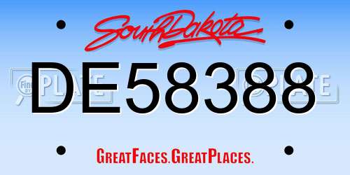 DE58388 South Dakota License Plate