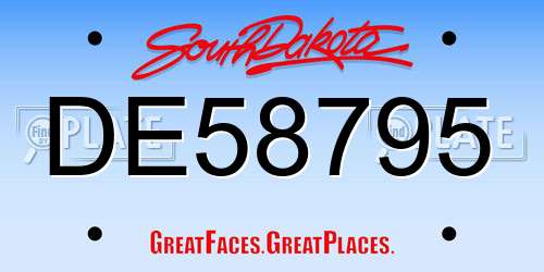 DE58795 South Dakota License Plate