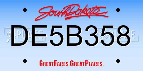 DE5B358 South Dakota License Plate