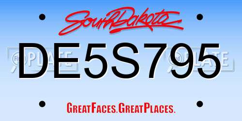 DE5S795 South Dakota License Plate