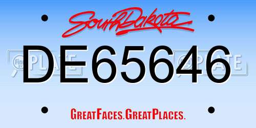 DE65646 South Dakota License Plate