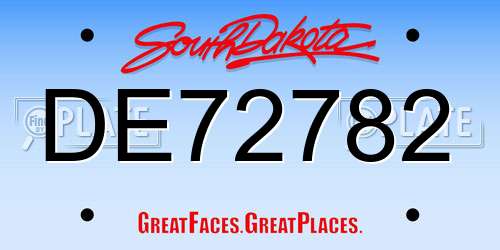 DE72782 South Dakota License Plate