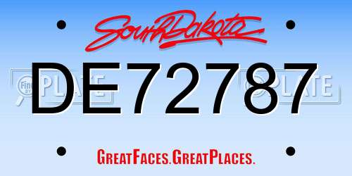 DE72787 South Dakota License Plate