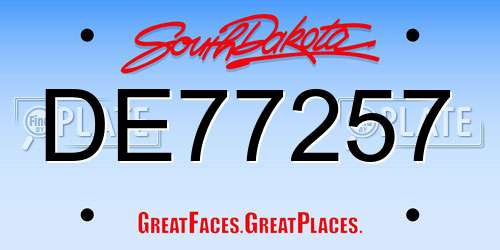 DE77257 South Dakota License Plate