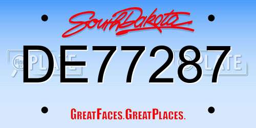 DE77287 South Dakota License Plate