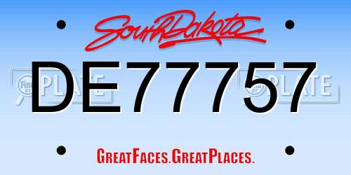 DE77757 South Dakota License Plate