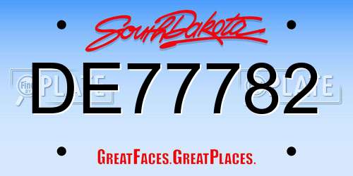 DE77782 South Dakota License Plate