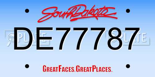 DE77787 South Dakota License Plate