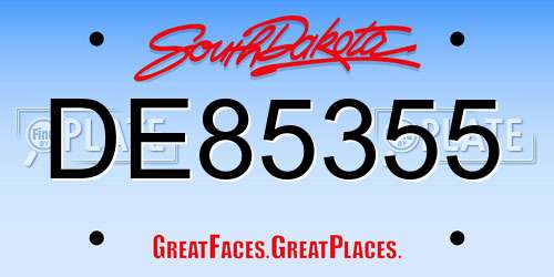 DE85355 South Dakota License Plate