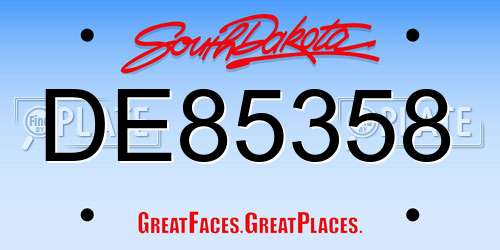 DE85358 South Dakota License Plate
