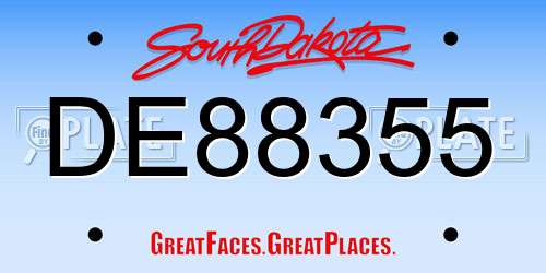 DE88355 South Dakota License Plate