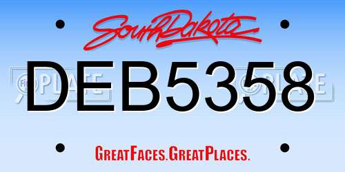 DEB5358 South Dakota License Plate