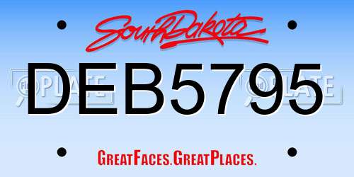 DEB5795 South Dakota License Plate