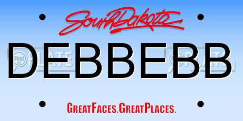 DEBBEBB South Dakota License Plate