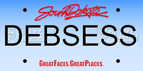 DEBSESS South Dakota License Plate