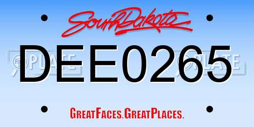 DEE0265 South Dakota License Plate