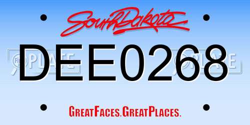 DEE0268 South Dakota License Plate