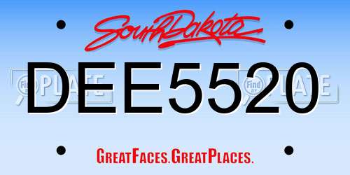 DEE5520 South Dakota License Plate