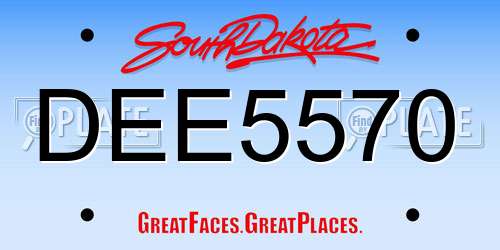 DEE5570 South Dakota License Plate
