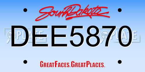 DEE5870 South Dakota License Plate