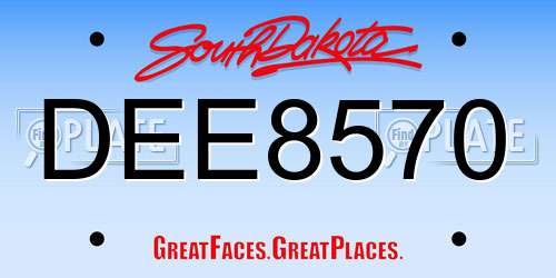 DEE8570 South Dakota License Plate