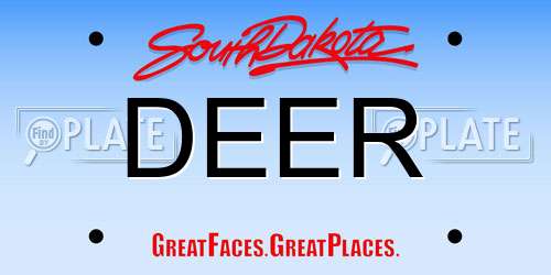 DEER South Dakota License Plate