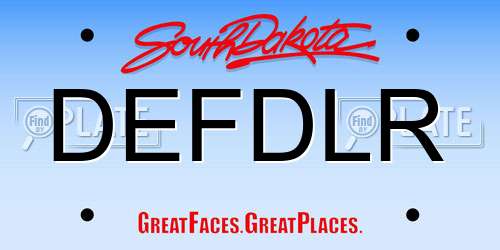 DEFDLR South Dakota License Plate