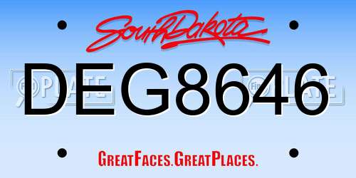DEG8646 South Dakota License Plate