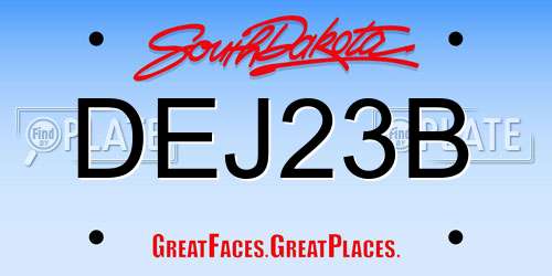 DEJ23B South Dakota License Plate