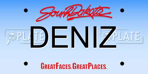 DENIZ South Dakota License Plate