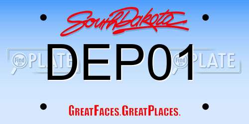 DEP01 South Dakota License Plate
