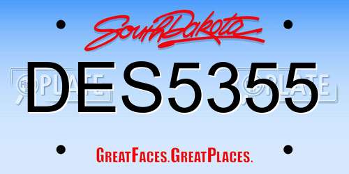 DES5355 South Dakota License Plate