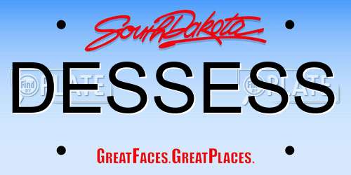 DESSESS South Dakota License Plate