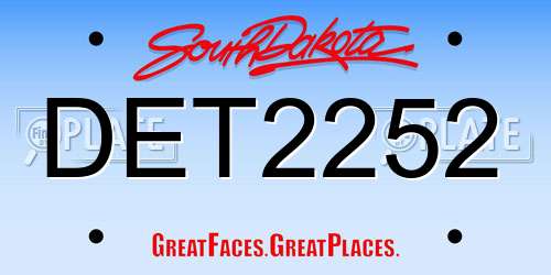 DET2252 South Dakota License Plate