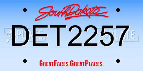 DET2257 South Dakota License Plate