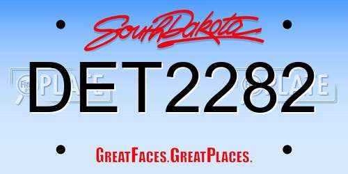 DET2282 South Dakota License Plate