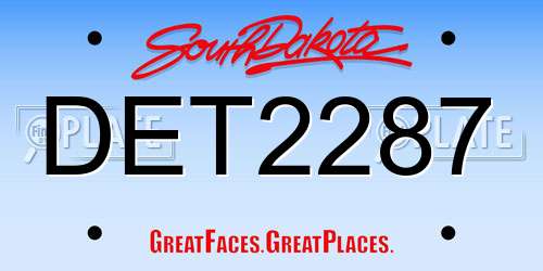 DET2287 South Dakota License Plate