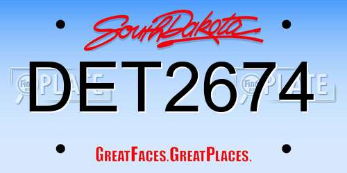 DET2674 South Dakota License Plate