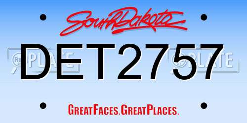 DET2757 South Dakota License Plate