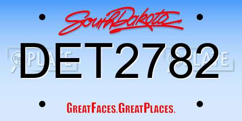 DET2782 South Dakota License Plate