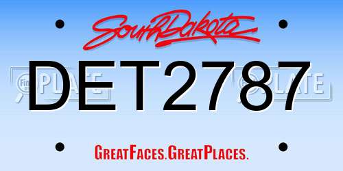 DET2787 South Dakota License Plate