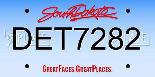 DET7282 South Dakota License Plate