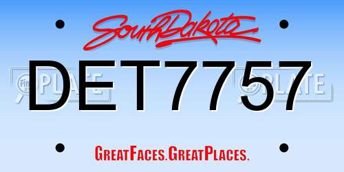 DET7757 South Dakota License Plate