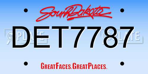 DET7787 South Dakota License Plate