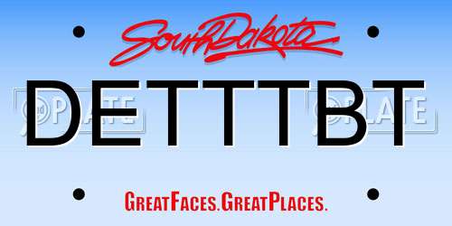 DETTTBT South Dakota License Plate