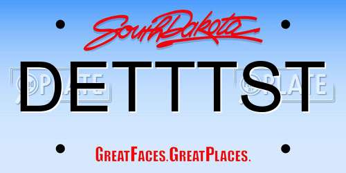 DETTTST South Dakota License Plate