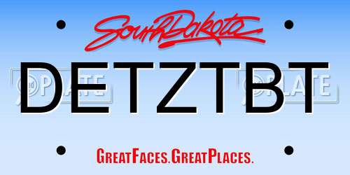 DETZTBT South Dakota License Plate