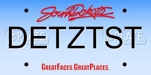 DETZTST South Dakota License Plate