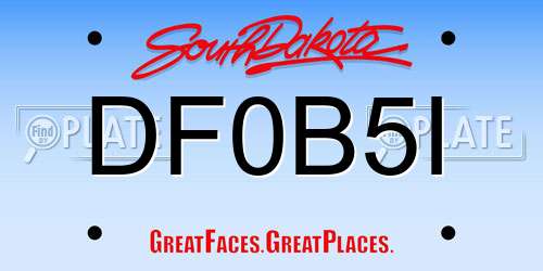 DF0B5I South Dakota License Plate