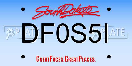 DF0S5I South Dakota License Plate